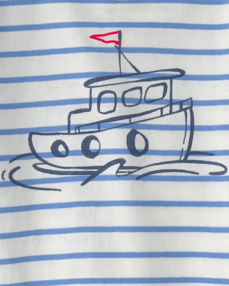 Baby Boy 3-Piece Nautical Short-Sleeve Tops & Short Set - Blue