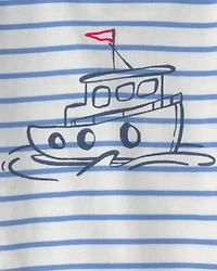 Baby Boy 3-Piece Nautical Short-Sleeve Tops & Short Set - Blue