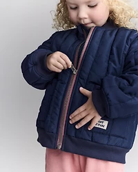 Toddler Quilted Bomber Jacket - Navy