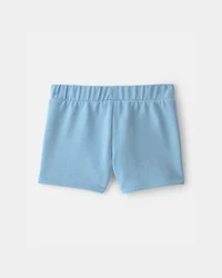 Toddler Girl Tropical Flower French Terry Shorts - Blue