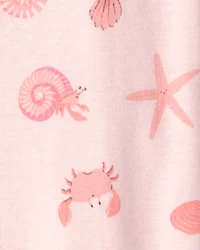 Toddler Girl Shell Animal 100% Cotton Snug Fit 1-Piece pyjama - Pink