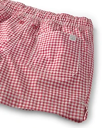 Toddler Boy Recycled Swim Trunks Red Gingham