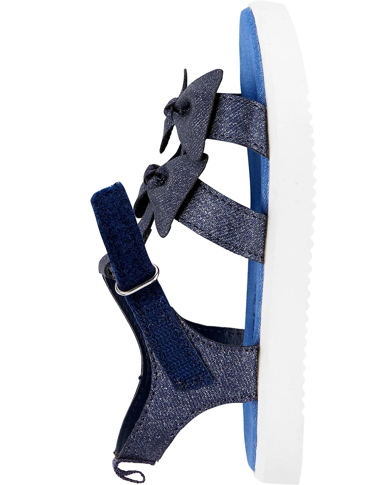 Chambray Platform Sandals