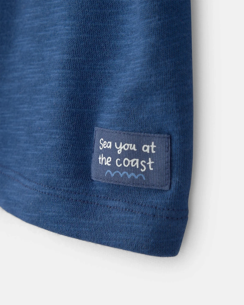 Baby Boy French Terry Pocket T-Shirt - Blue