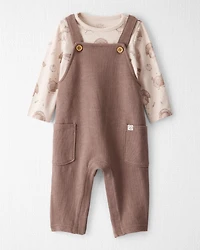 Baby 2-Piece Organic Overall Set Autumn Grove Print