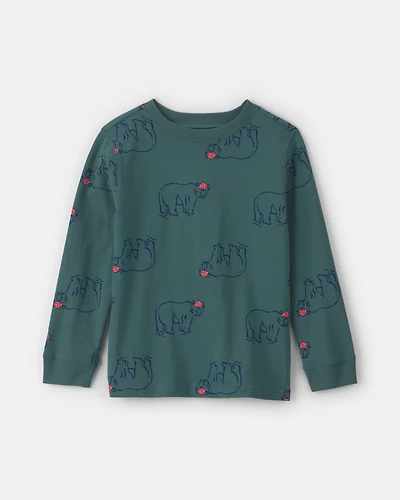 Boys Bear Long-Sleeve T-Shirt - Green