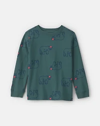 Boys Bear Long-Sleeve T-Shirt - Green