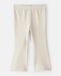 Baby Girl Rib Pull-On Stretch Flare Leggings - Cream
