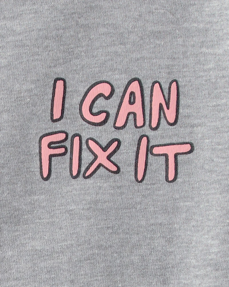 Toddler Boy 'I Can Fix It' Construction Graphic Tee - Grey