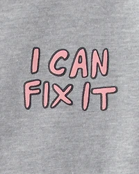 Toddler Boy 'I Can Fix It' Construction Graphic Tee - Grey