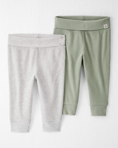 Baby Girl 2-Pack Organic Cotton Grow-With-Me Joggers