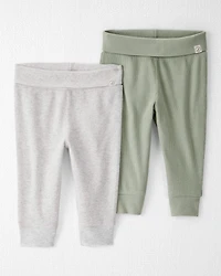 Baby Girl 2-Pack Organic Cotton Grow-With-Me Joggers