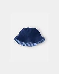 Toddler Boy Reversible Stripe Swim Hat - Blue