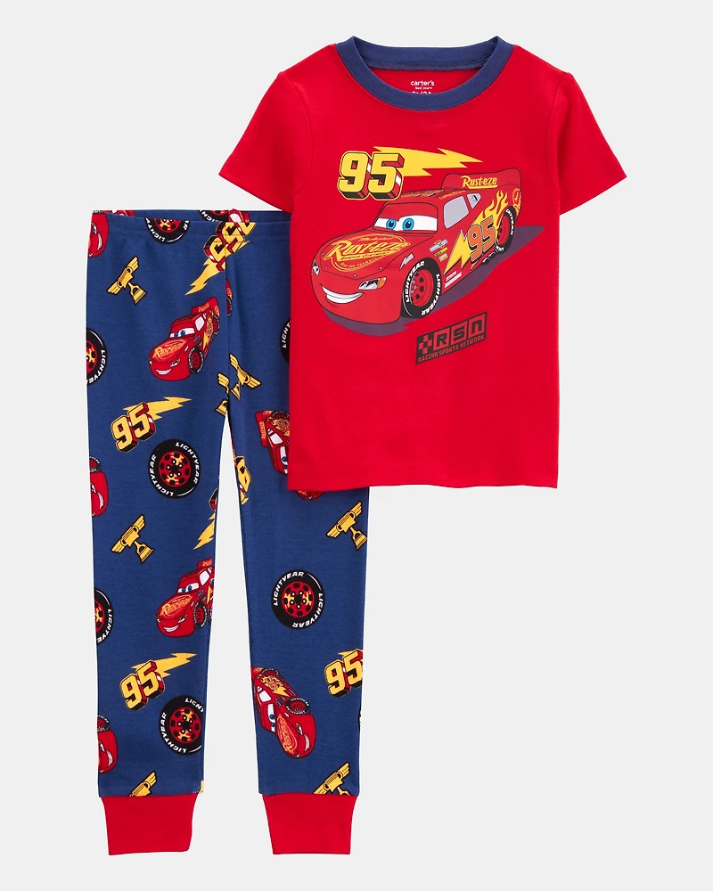 Toddler Boy Cars Snug Fit Cotton 2-Piece Pyjamas - Red