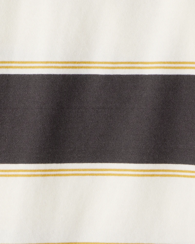 Boys Cotton Short-Sleeve Stripe Polo