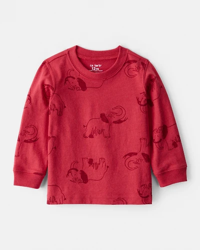 Baby Boy Mammoth Long-Sleeve Graphic Tee - Red