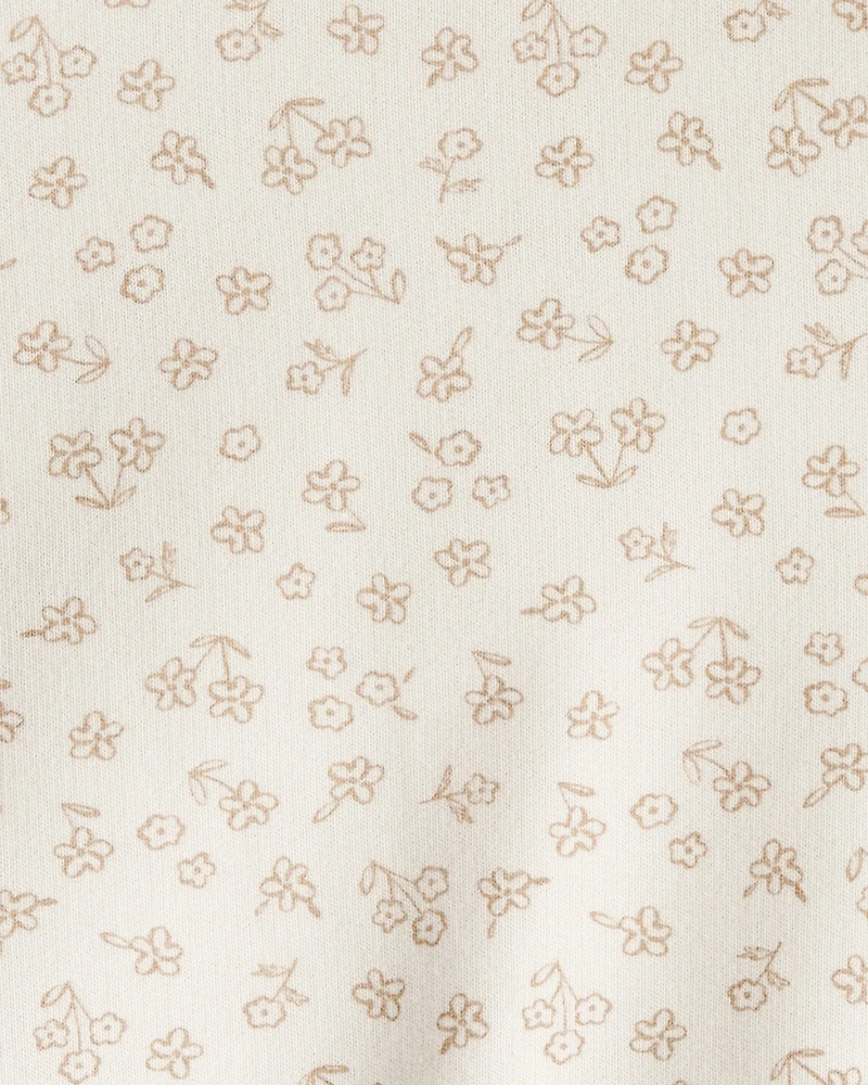 Baby Girl Floral Print French Terry Long-Sleeve Pullover Sweatshirt - Ivory