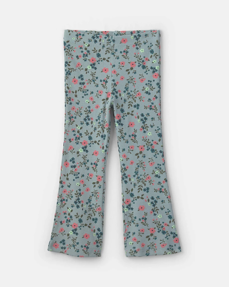 Baby Girl 2-Piece Floral Fleece Long-Sleeve Top & Pant Set - Blue