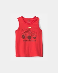 Toddler 'Going Places' Beach Graphic Tank - Orange