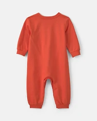 Baby 2-Piece Pumpkin Long-Sleeve Jumpsuit - Orange