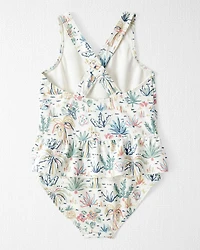 Toddler Girl Recycled Tropical Print Swimsuit