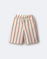 Toddler Girl Wide-Leg Capri Pant Stripes - Cream