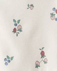 Toddler Girl Organic Cotton French Terry Dress Berry Blossom Print