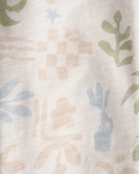 Baby Boy 2-Piece Palm Tree Tropical Top & Short Set - Cream