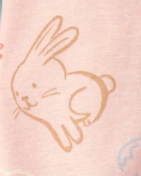 Baby Girl Easter 100% Cotton Sleeper - Pink