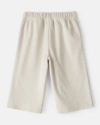 Baby Girl Ribbed Flare Pants - Tan