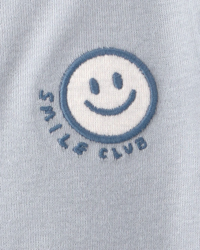 Baby Smile Club' Short-Sleeve Romper - Blue