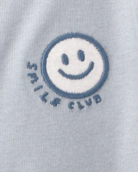 Baby Smile Club' Short-Sleeve Romper - Blue