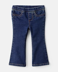 Baby Girl 2-Piece Floral Top and Denim Pants Set