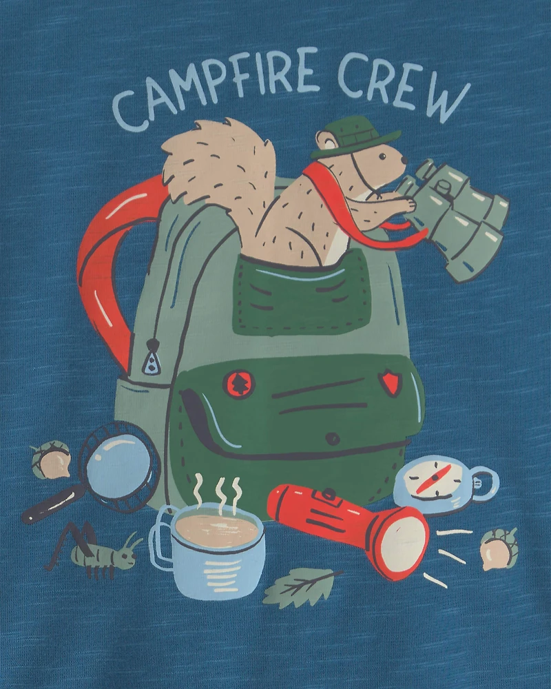 Toddler Boy Camp Short-Sleeve 2-Piece Pyjama Set - Navy Blue