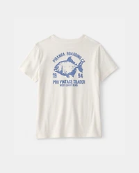 Boys Piranha Graphic Tee - Ivory