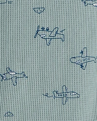 Baby Boy 3-Piece Airplane Print Long-Sleeve Bodysuit & Pant Set - Blue