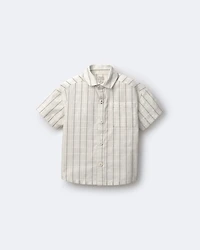 Toddler Boy Dobby Knit Button-Down Short-Sleeve Shirt - Cream