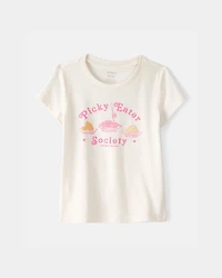 Toddler Girl 'Picky Eater' Graphic Tee - Cream
