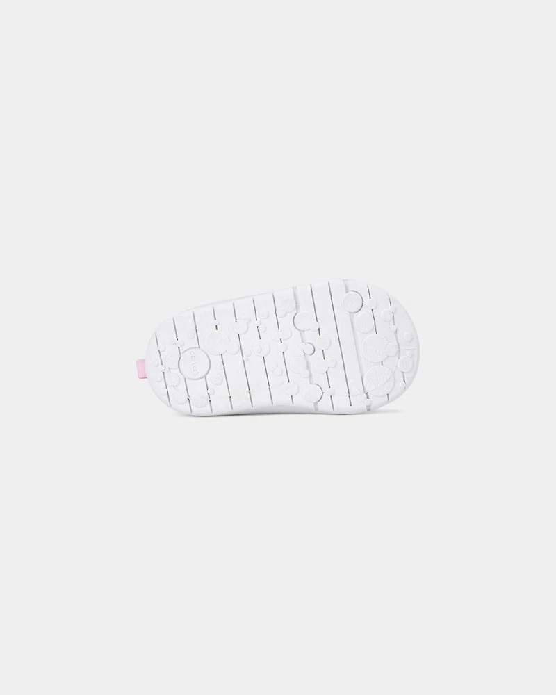 Baby Girl Every Step® First Walker Leopard Charm Sneakers - White