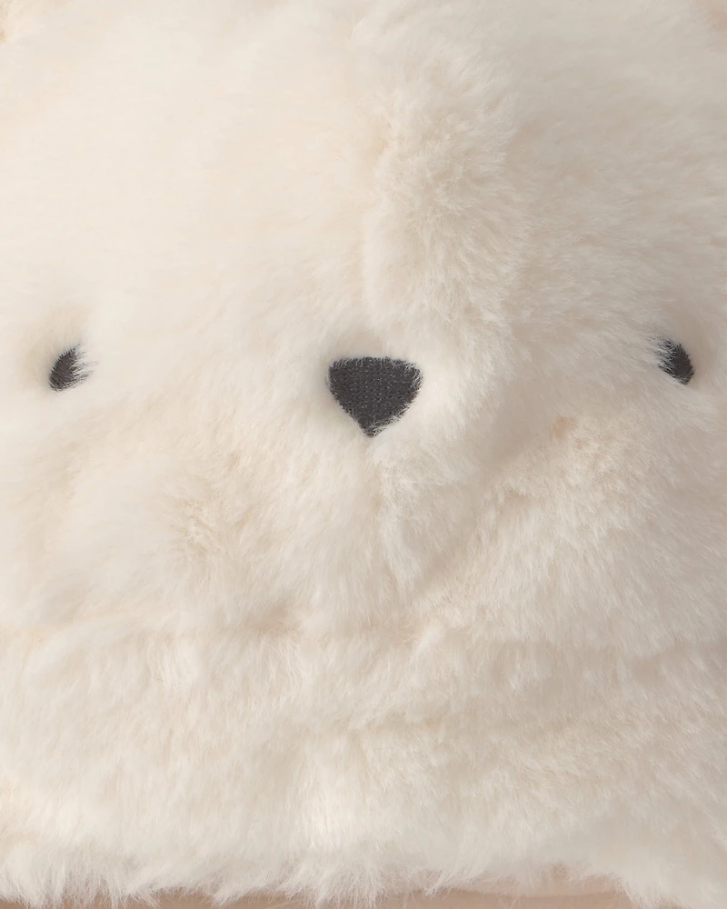 Baby Polar Bear Christmas Fleece Hat - Cream