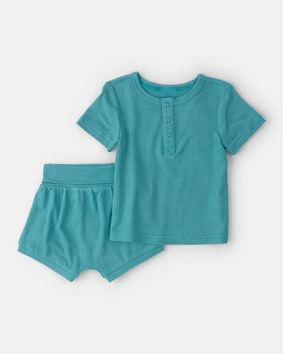 Baby PurelySoft 2-Piece Top & Short Set - Blue
