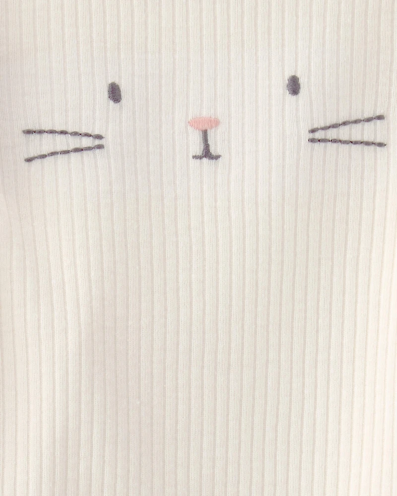 Baby 2-Piece Easter Bunny Rib Tee & Pant Set - Cream