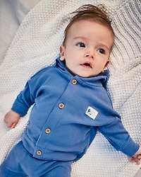 Baby Boy 3-Piece Safari Layering Set - Blue/Cream