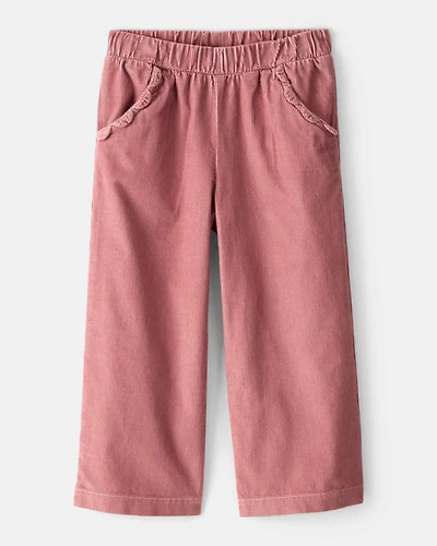 Toddler Girl Cotton Wide-Leg Pants - Pink