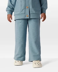 Toddler Girl 100% Cotton Wide-Leg Pants - Blue