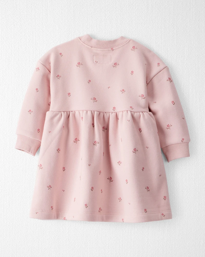 Baby Girl French Terry Dress Made with Organic Cotton Blush Petals Print