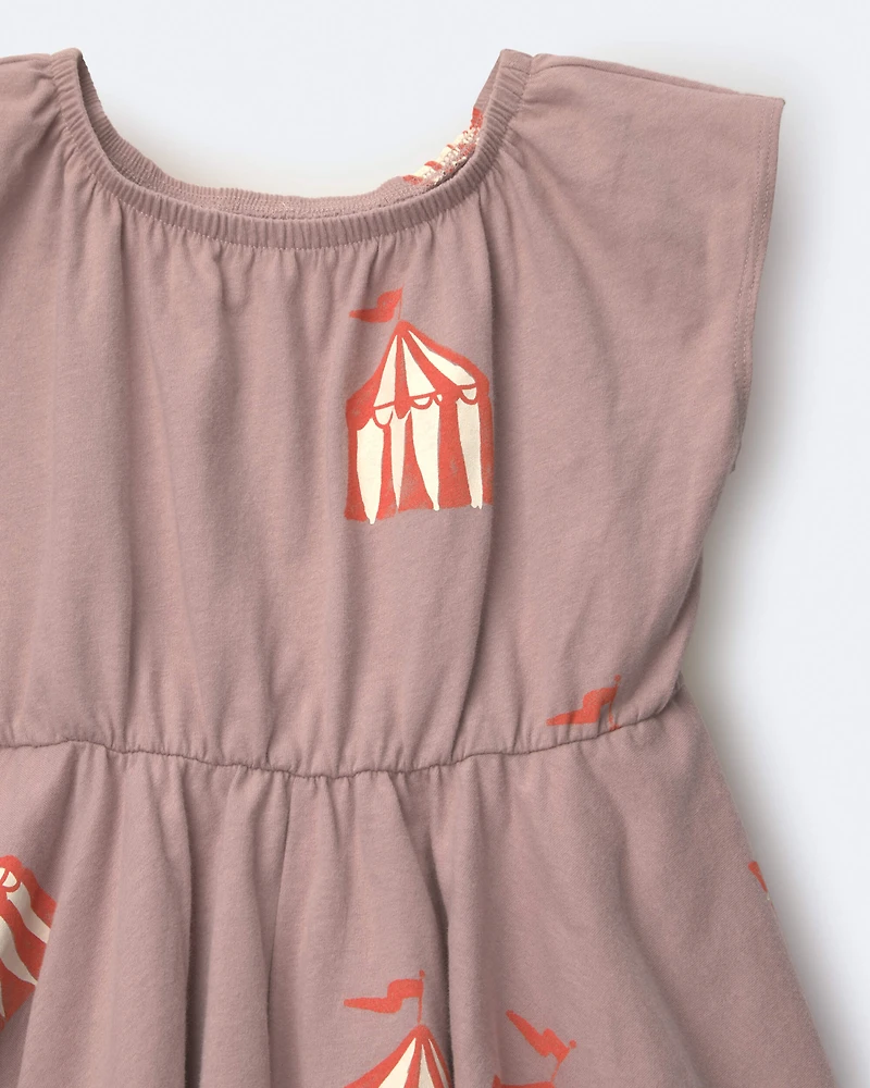 Toddler Girl Avenue Twirl™ Dress Big Top Print - Mauve