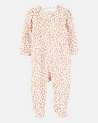 Baby Girl Floral 2-Way Zip Cotton Sleeper pyjamas