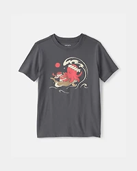 Toddler Boy Sushi Octopus Graphic Tee - Grey