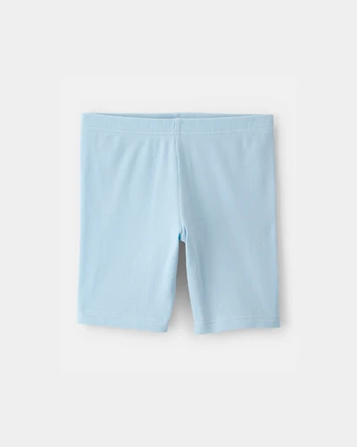 Girls Solid Bike Shorts - Blue
